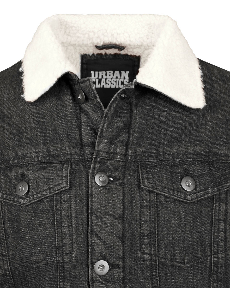 Giacca Invernale - Sherpa Denim - URBAN CLASSICS - TB1796_black Washed XXL