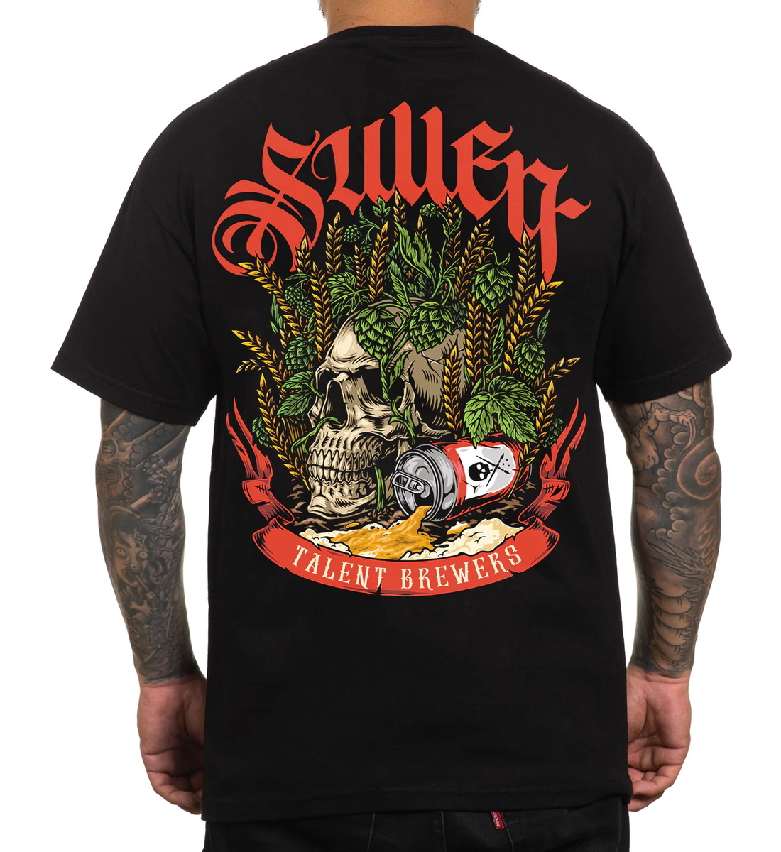 T-shirt Hardcore Uomo - BARLEY SKULL - SULLEN - SCM4931_BK S