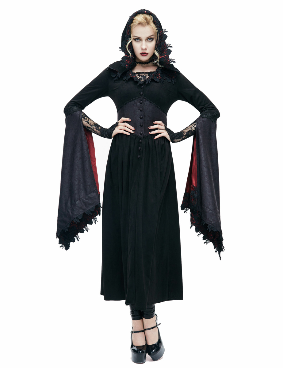 Abito da donna DEVIL FASHION - Storm Maiden Gothic Trench Coat XS