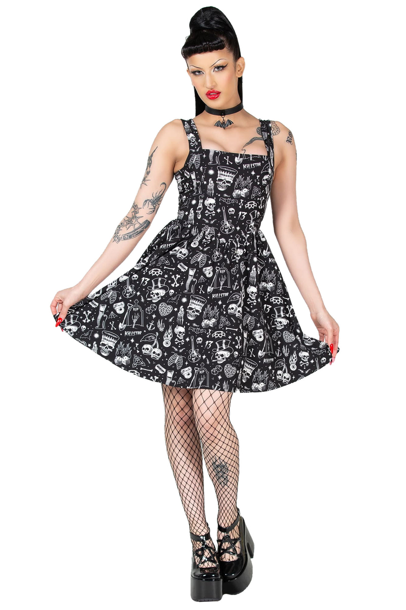 abito da donna KILLSTAR - Flipped - Nero/Bianco S