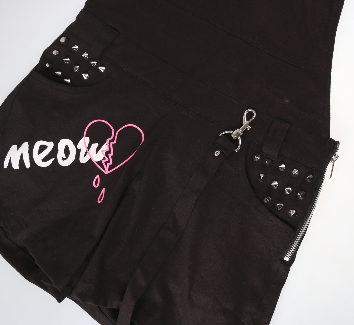 Pantaloncini Cupcake Da Donna Cult - BROKEN KITTY DUNGAREES - NERO - DANNEGGIATO S